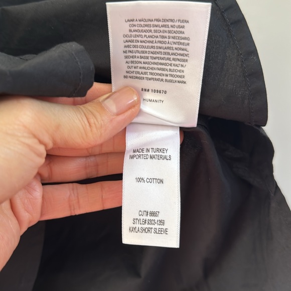 Citizens for Humanity short sleeve Kayla button down shirt in Black small - Picture 7 of 11